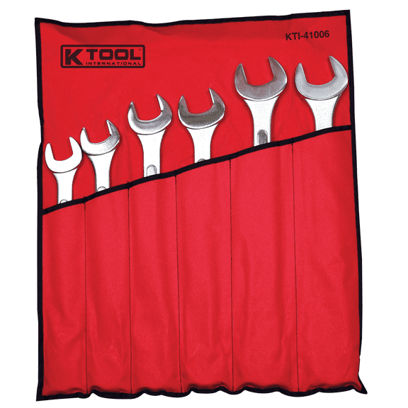 K-Tool 41006 6pc Raised Panel Jumbo Combo Wrench Set, Fractional 1-3/8"- 2"