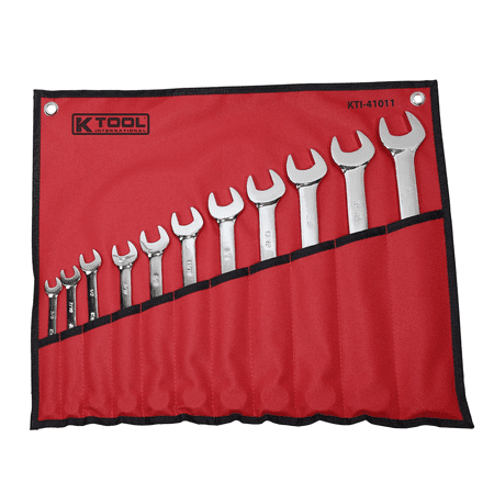 K-Tool 41011 11pc Raised Panel Fractional SAE Combo Wrench Set