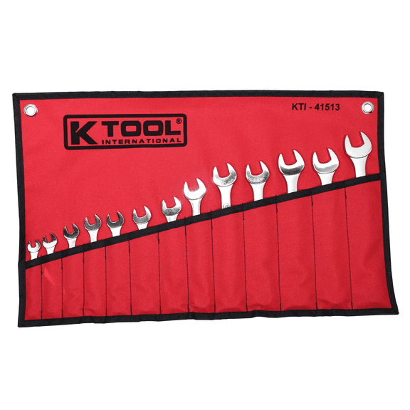 K-Tool 41513 13-pc Metric Raised Panel Combo Non-Ratcheting Wrench Set