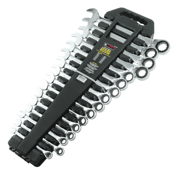 K-Tool 45600 16 Piece Metric Ratcheting Reversible Wrench Set