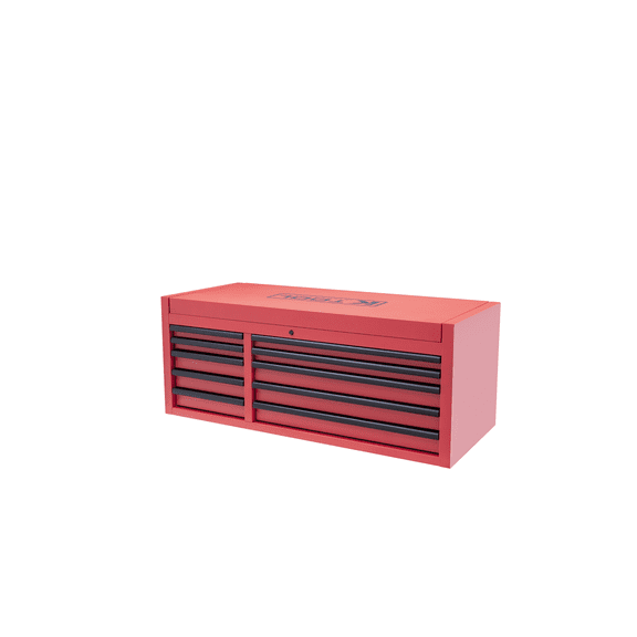 K Tool 55" Premium 10 Drawer Double Bay 500 lb. Tool Box (Matte Red)