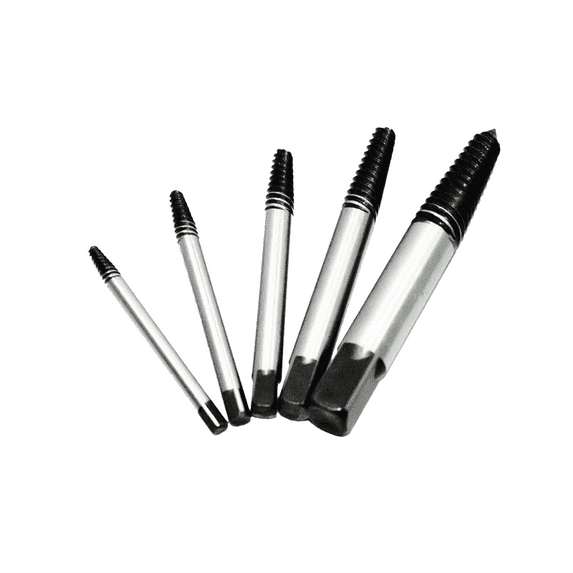 K Tool 70040 Spiral Screw Extractor Set, 5 Piece, for 1/8" to 3/4" Fasteners, High Carbon Steel