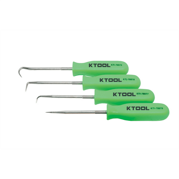 K-Tool 70075 4-pc Mini Pick Set in Neon Green