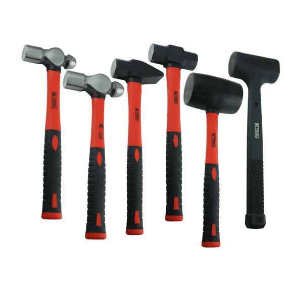 K Tool 71770 6 Piece Hammer Set, Carbon Steel, Ergonomic Handles