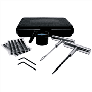 K Tool International 71930 Tire Repair Kit for Tubeless Tires Cars, Trucks, and Motorcycles, 2 Steel T Handles 1 Insertion Needle, 1 Spiral Reamer, 2 Allen Wrenches, 50 4" Strips, 57 Pieces