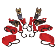K-Tool 73870 Ratchet Strap Tie Down 4pk, 15 x 1" Heavy Duty Cargo Straps