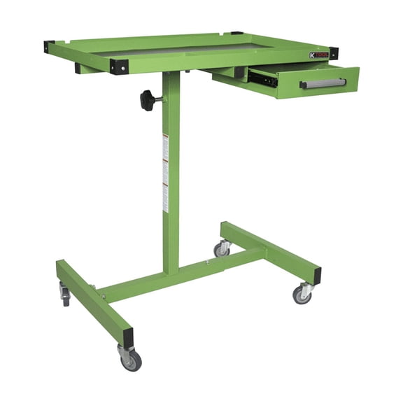 K Tool 75108 Adjustable Teardown Worktable with Drawer and Rolling Casters