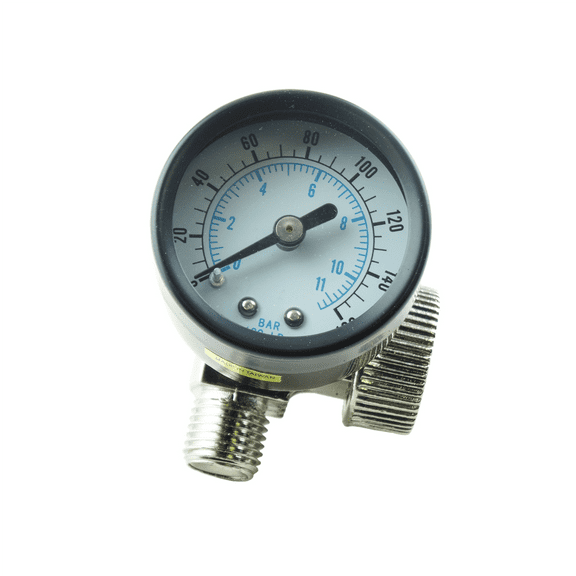 K Tool 89193 In-Line Air Pressure Regulator, with Gauge, 1/4" NPT Threads