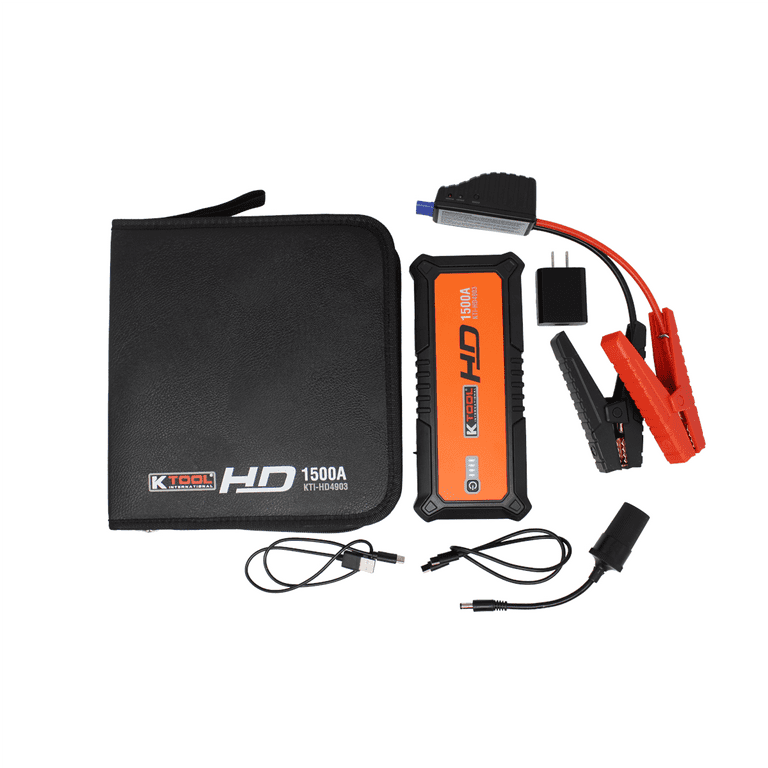 K Tool HD Power Bank Portable Charger Heavy Duty Jump Starter 24000 mAh  Jump Starters for Gasoline Engines and 11.0L Diesel Engines Lithium Polymer  Emergency Light 