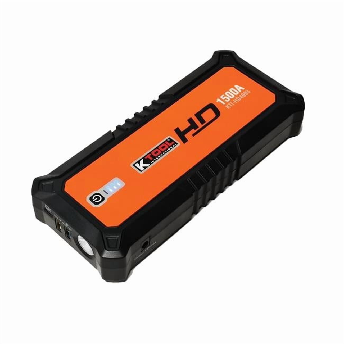 K Tool International  1500 Amp 12V 24000mAh Compact Jump Starter for Gasoline & Diesel Engines