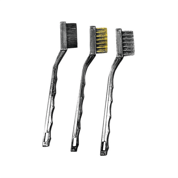 K Tool International Mini Brush Set 3 Piece (Brass/Nylon/Steel Brushes)