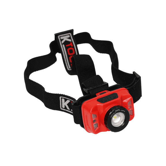 K Tool International 73365 LED Headlamp Work Light for Garages, Repair Shops, and DIY, Rechargeable, 260 Lumens, 180 Degree Rotation, IP65 Water Resistance, Magnetic Base, 2 Modes, 1800 MAH Battery