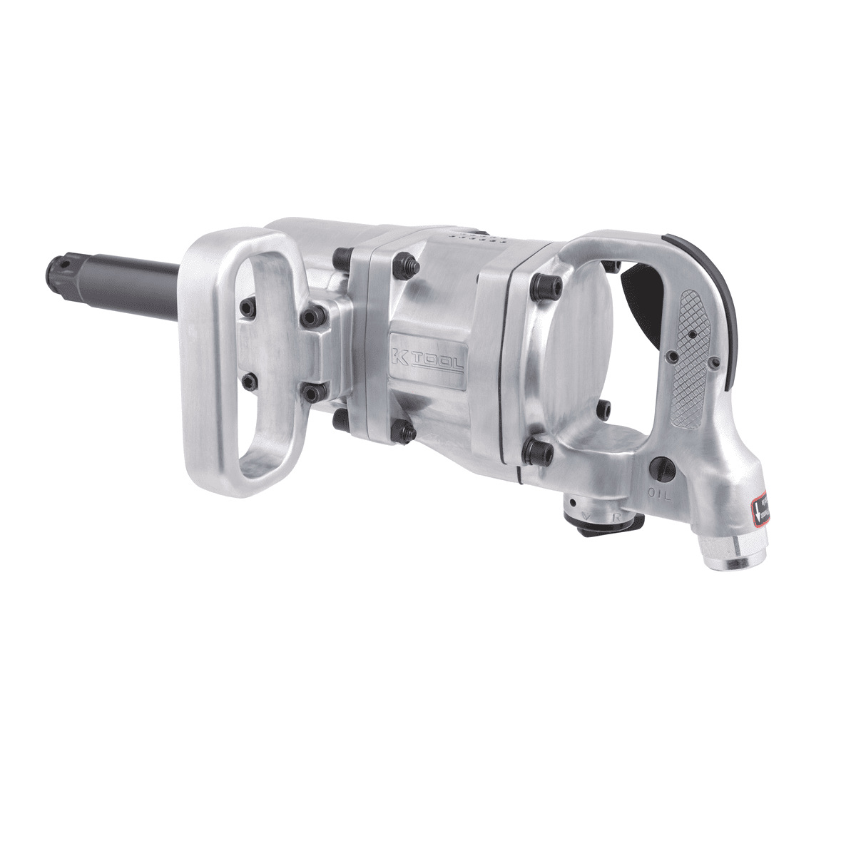 K Tool International 81798A Pneumatic Impact Wrench with 1″ Drive for Garages, Repair Shops, and DIY, 6″ Extended Anvil, 1600 ft/lbs., D Shape Handle, (3) Forward/Reverse Settings, Steel, Silver Sansujyuku sansujyuku.com