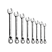 K Tool International Wrench Set 8 Piece SAE 120 Tooth Reversible Combination 5/16-3/4 Inch