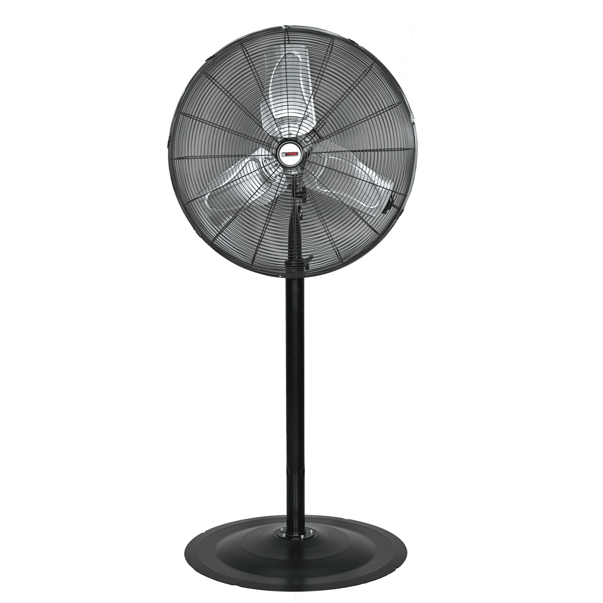 24" Black Adjustable Height Waterproof Pedestal Fan