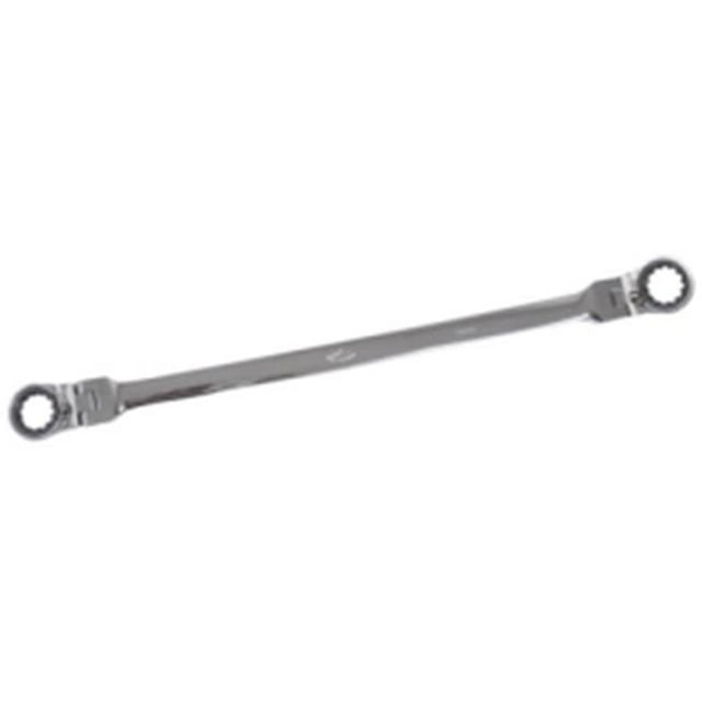 K Tool International  Reversible Ratcheting Extra Long Double Box End Flexible Wrench - 14 x 15 mm