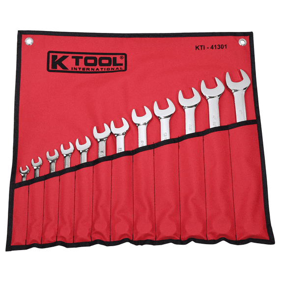 K Tool International Wrench Set Combination 12 Piece Hi Polish