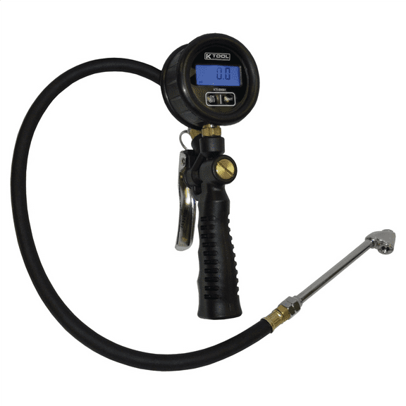 K Tool International 89001 Digital Tire Inflator Pressure Gauge With LCD