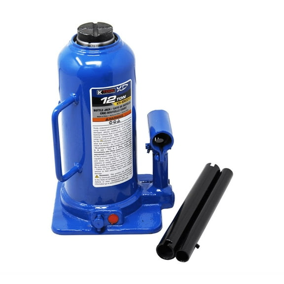 K-Tool KTIXD63213 XD 12 Ton Manual Bottle Jack; Lifting Range 8.46" - 15.75"