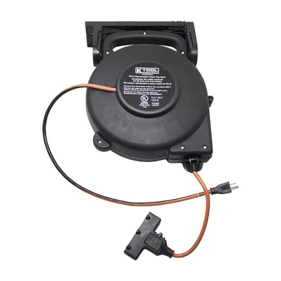K-Tool MQ43728SP 50' Retractable Triple Tap Reel