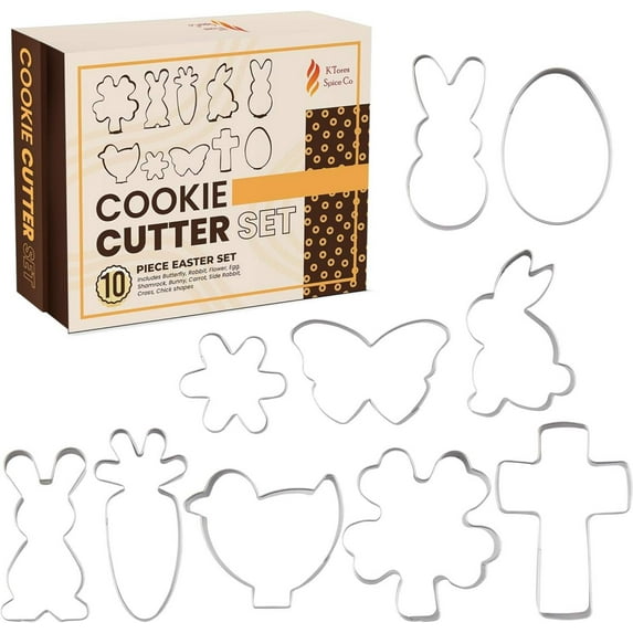 K'Tores Spice Co Fall Cookie Cutters - Halloween Cookie Decorating Kit - 7 Piece Stainless Steel Set with Pumpkin, Skull, Coffin, Bat, Cat, Ghost, Witch Hat Cookie Cutter Shapes