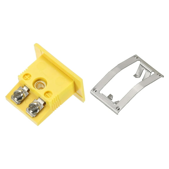 K Type Panel Mount Thermocouple Female Mini Socket 220C(428F) for Thermocouple Wire Connector Male Plug Yellow