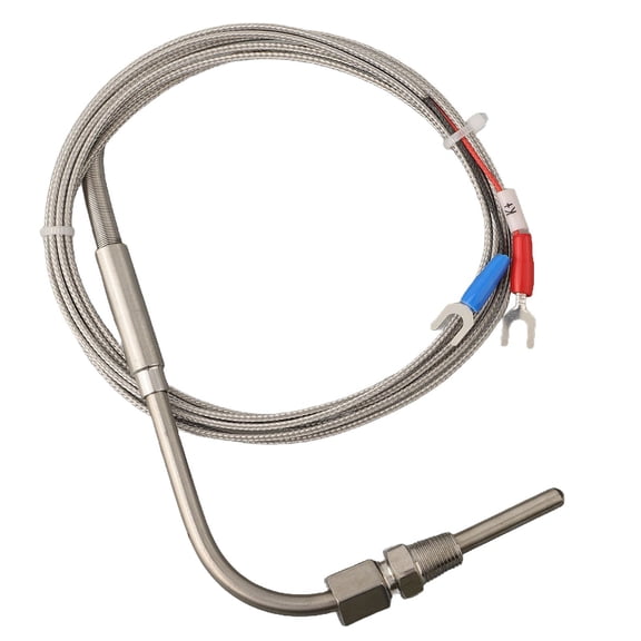 K Type Thermocouple Exhaust Probe With 1/8" NPT Thread, 0-1200C High Temperature Sensor, Stainless Steel EGT Probe With 2M for Braided Cable For Industrial Testing