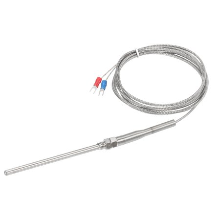 K Type Thermocouple Probe Temperature Controller Sensor Stainless Steel 32 to 1112F (0 to 600C) 5x100mm 6.6ft