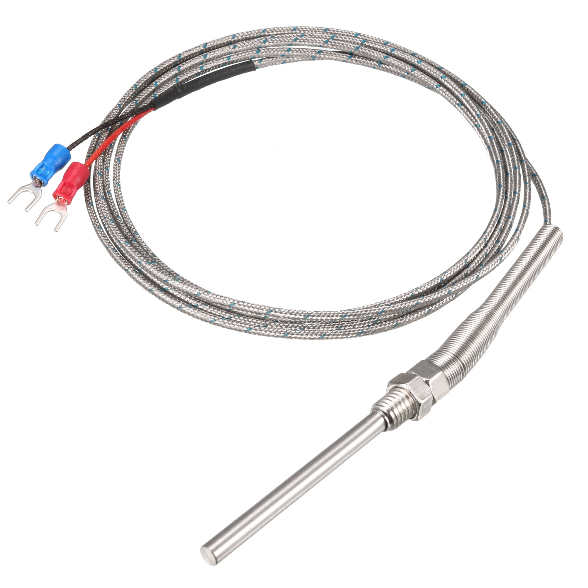 K Type Thermocouple Spring Type Temperature Sensor Probe 2M Cable