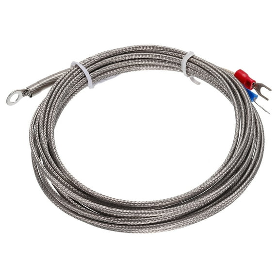K Type Thermocouple Temperature Sensor 5mm Ring High Temperature Probe 13ft Wire 0 to 600°C