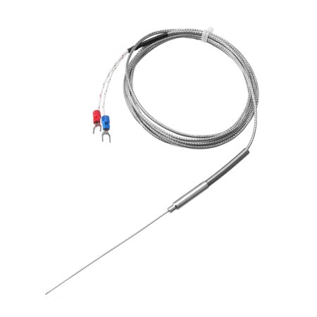 K Type Thermocouple Temperature Sensor Probe 1x100mm 6.6ft Cable 0 to 1000°C(32 to 1832°F) Stainless Steel