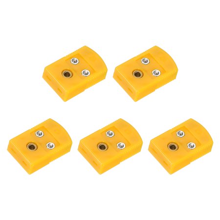 K Type Thermocouple Wire Connectors Female Plug Adapter High Temperature 120°C(248°F) Orange 5pcs