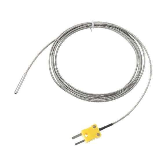 K Type Thermocouple with Plug, Meter Temperature Sensor Probe 0 to 600C(32 to 1112F) Stainless Steel, 4x30mm 6.6ft