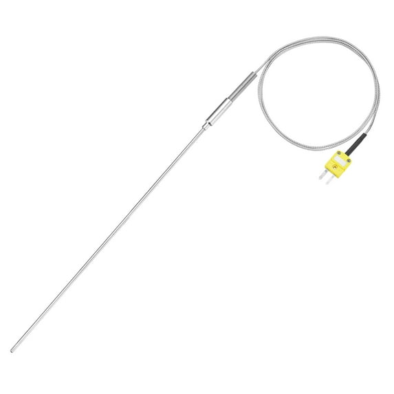 K Type Thermocouple with Plug, Meter Temperature Sensor Probe -40 to 1100°C(-40 to 2012°F) Stainless Steel, 4x250mm 3.3ft Wire