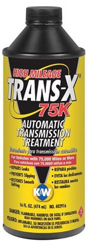 K&W Trans-X High Mileage Transmission Treatment, 16 fl oz, for Cars and Trucks