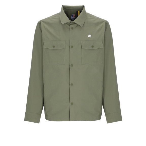 K-Way Army Green Umbert Stretch Buttoned Overshirt (Men's)
