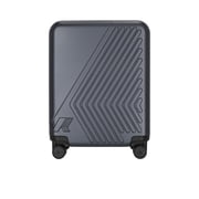 K-Way Men's Compact Hard-Shell Trolley Case With Geometric Embossed Pattern Grey