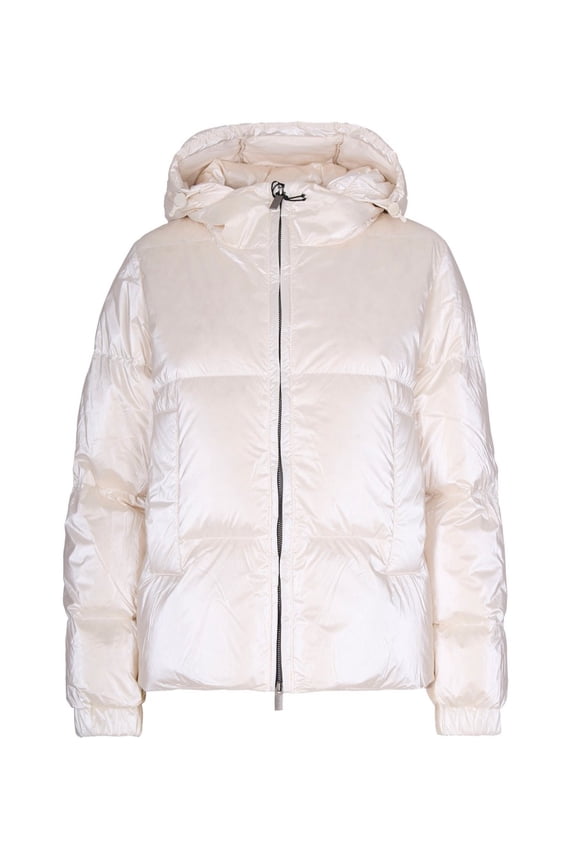 Quilted Down Jacket With Pearlescent Finish And Hood (Women's)