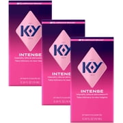K-Y Intense Pleasure Gel, Personal Lubricant and Massage Gel, Water-Based Formula, Safe to Use with Natural Rubber Latex and Polyisoprene Condoms, For Men, Women and Couples, 0.34 FL OZ, 3 Pack