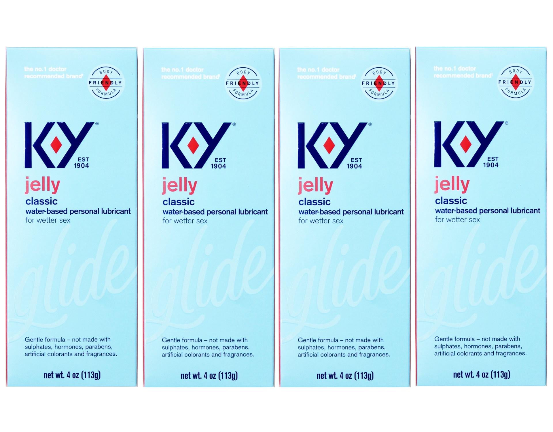 KY Jelly Personal Lubricant 4 oz (Pack of 4)