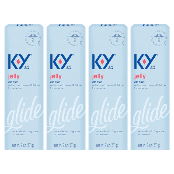 K-Y Jelly Water Based Lube, 2 Oz,. Personal Lubricant For Women (Pack of 4)