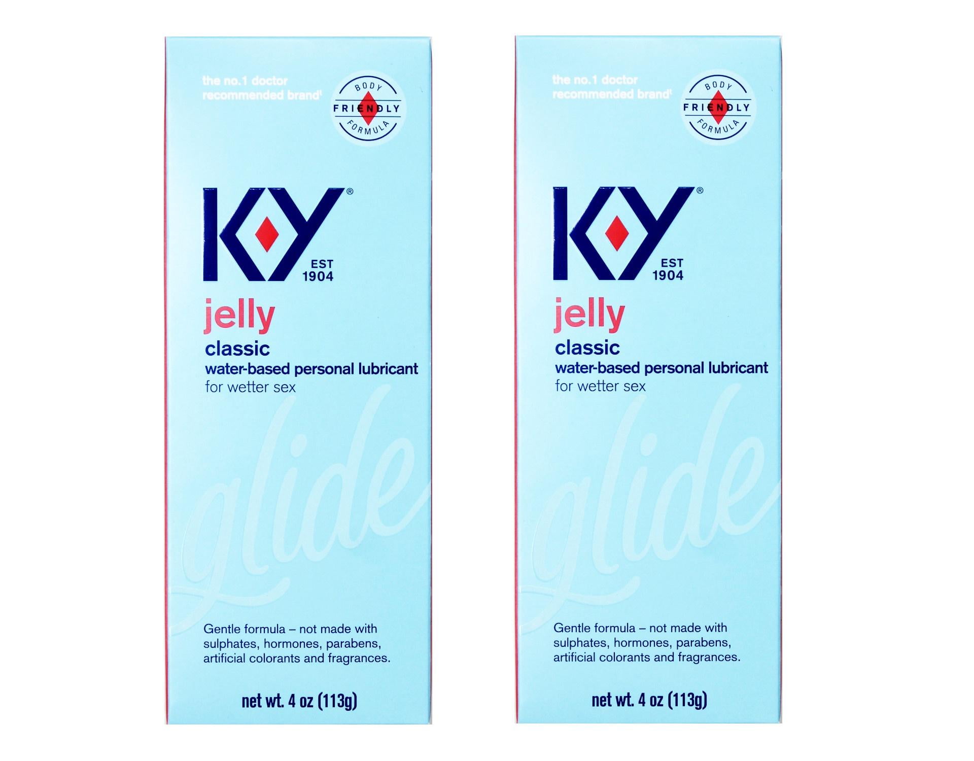 K-Y Jelly Personal Lubricant, Water Based Sex Glide Lube, 4 oz, 2 Pack