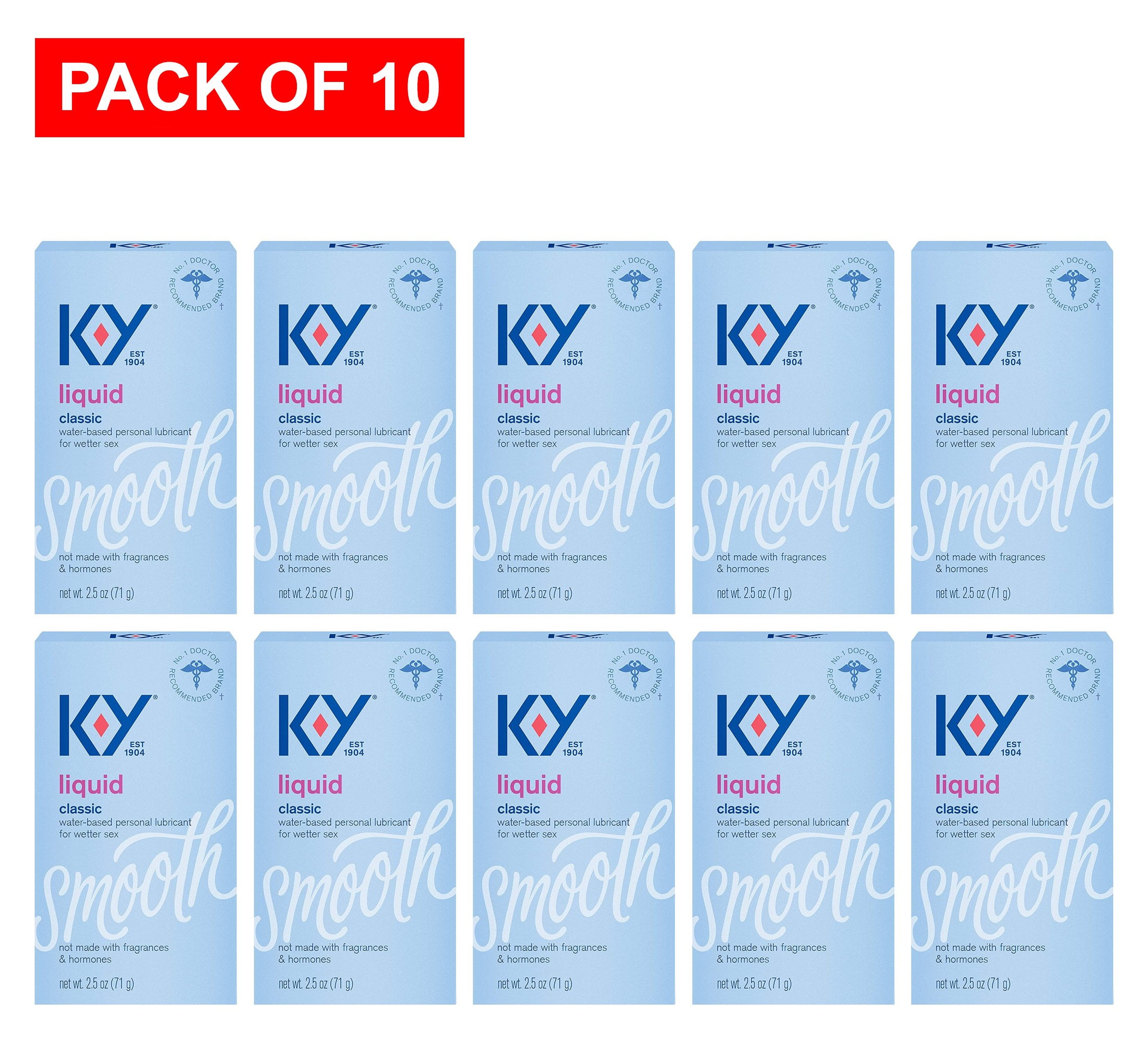 K-Y Liquid Lubricant, 2.5 oz. (Pack of 10)