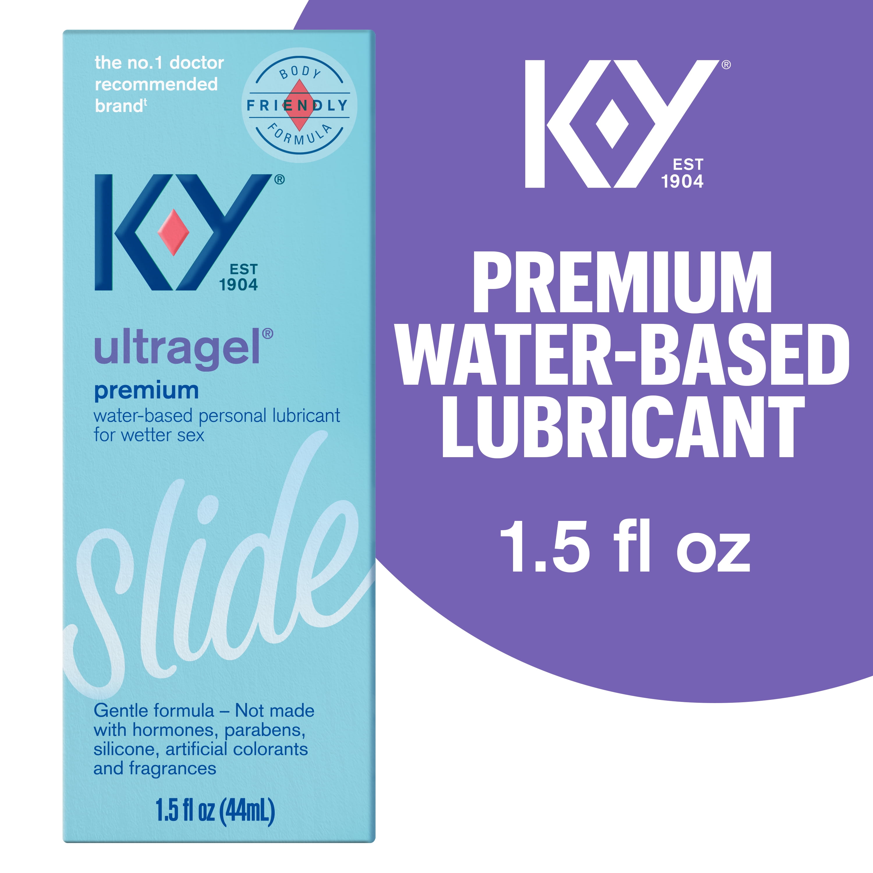 K-Y Ultragel Lube, Personal Lubricant, NEW Water-Based Formula, Safe for Anal Sex, Safe to Use with Latex Condoms, For Men, Women and Couples, Body Friendly 1.5 FL OZ pic pic