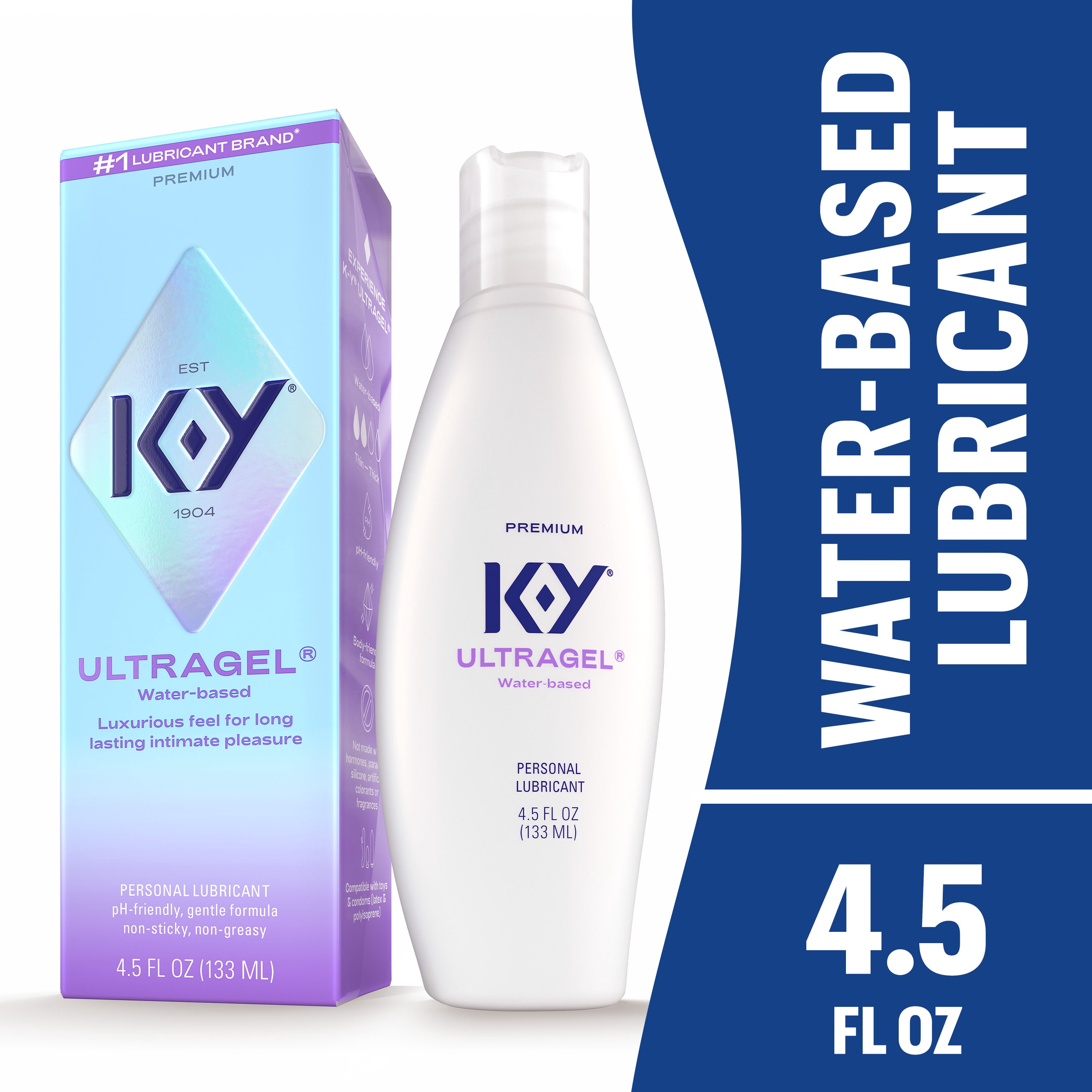 K-Y Ultragel Lube, Personal Water Based Lubricant For Sexual Wellness, Vaginal Moisturizer, 4.5 fl oz