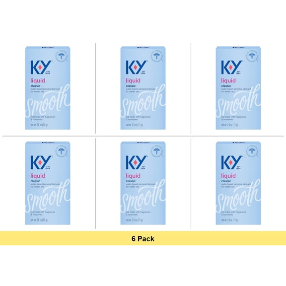 K-Y Water Based Personal Lubricant for Sexual Wellness & Vaginal Moisture, 2.5 fl oz - 6 Pack
