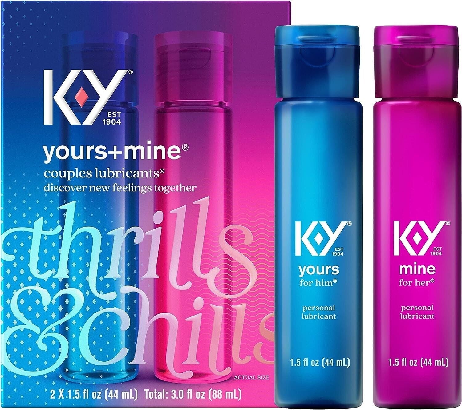 K-Y Yours & Mine Couples Lubricant, 3 fl oz, Lubricant and Intimate Gel