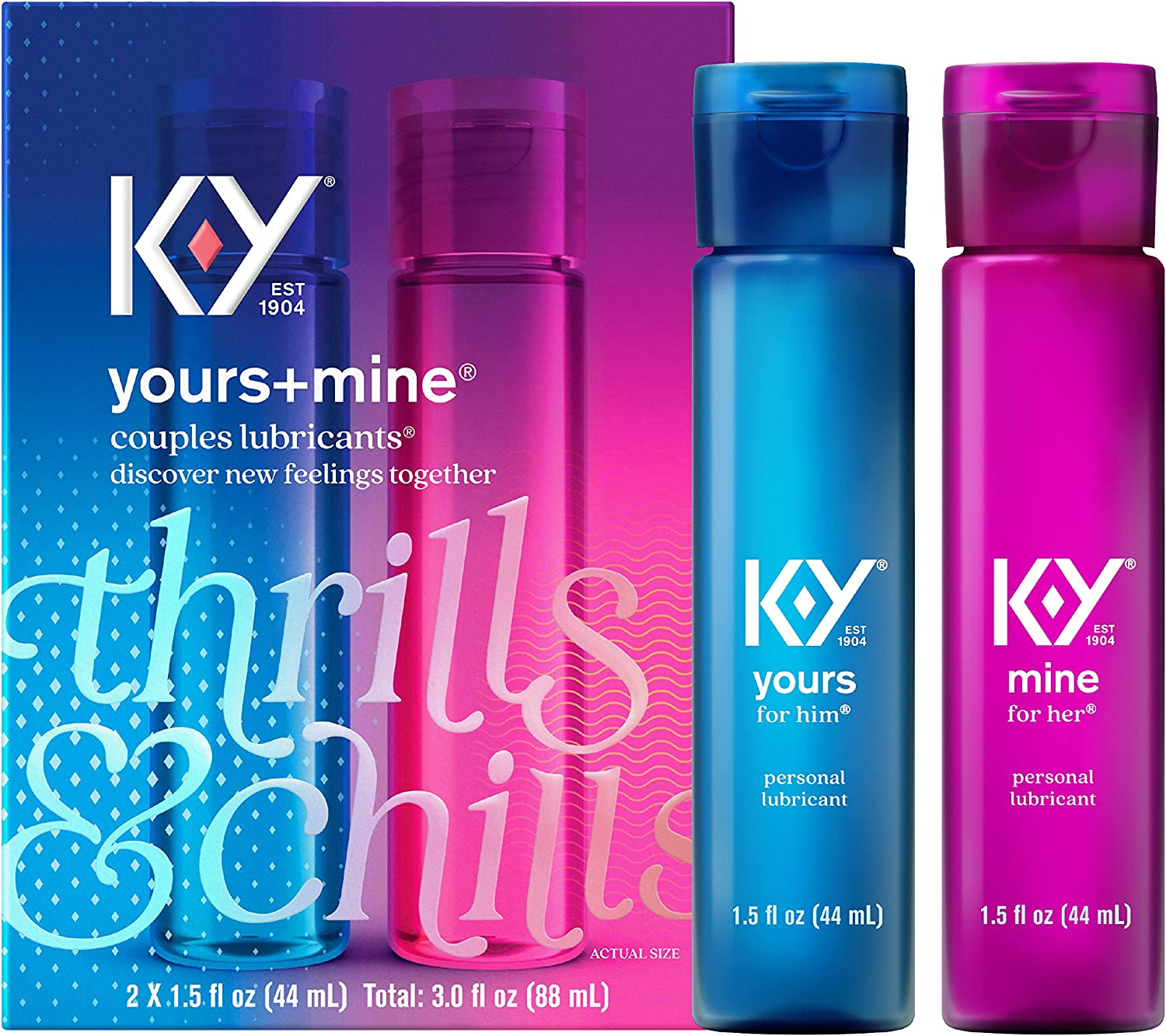 KY Yours + Mine Couples Lubricant Glycerin & Water Personal Lube Gel 2