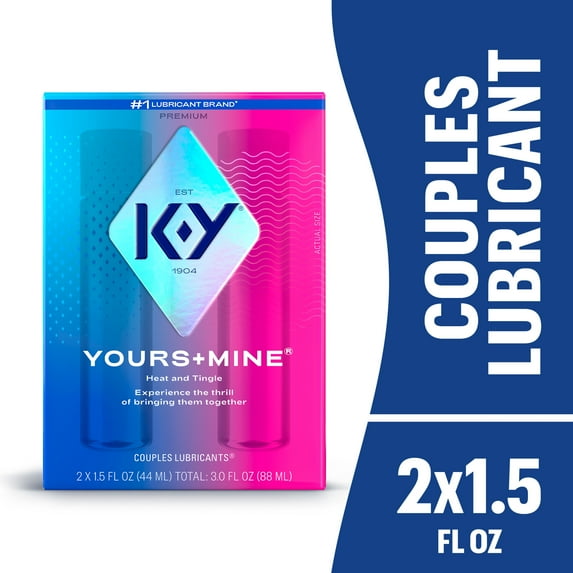 K-Y Yours + Mine Lubricant For Couples, Personal Lubricant For Sexual Wellness, 2 x 1.5 fl oz