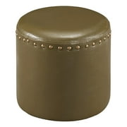 K&B Furniture Faux Leather Round Ottoman